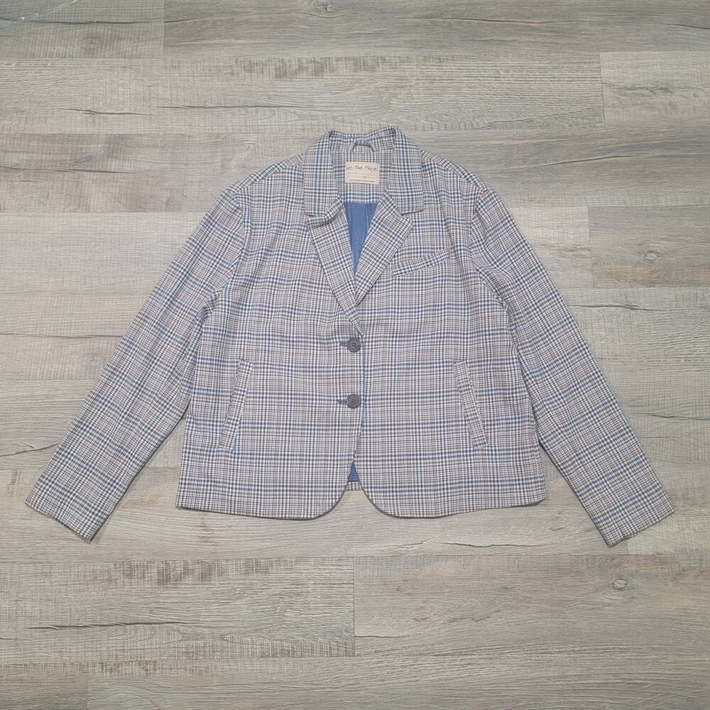 Free People We the Free Size Medium Cali Plaid Blazer Academia Prep OB1703783